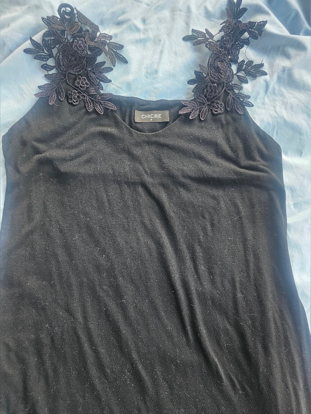 chic Black Lace-Shoulder Camisole